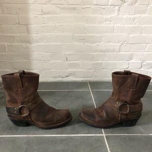 Frye Tan Leather Harness Boot Size 8